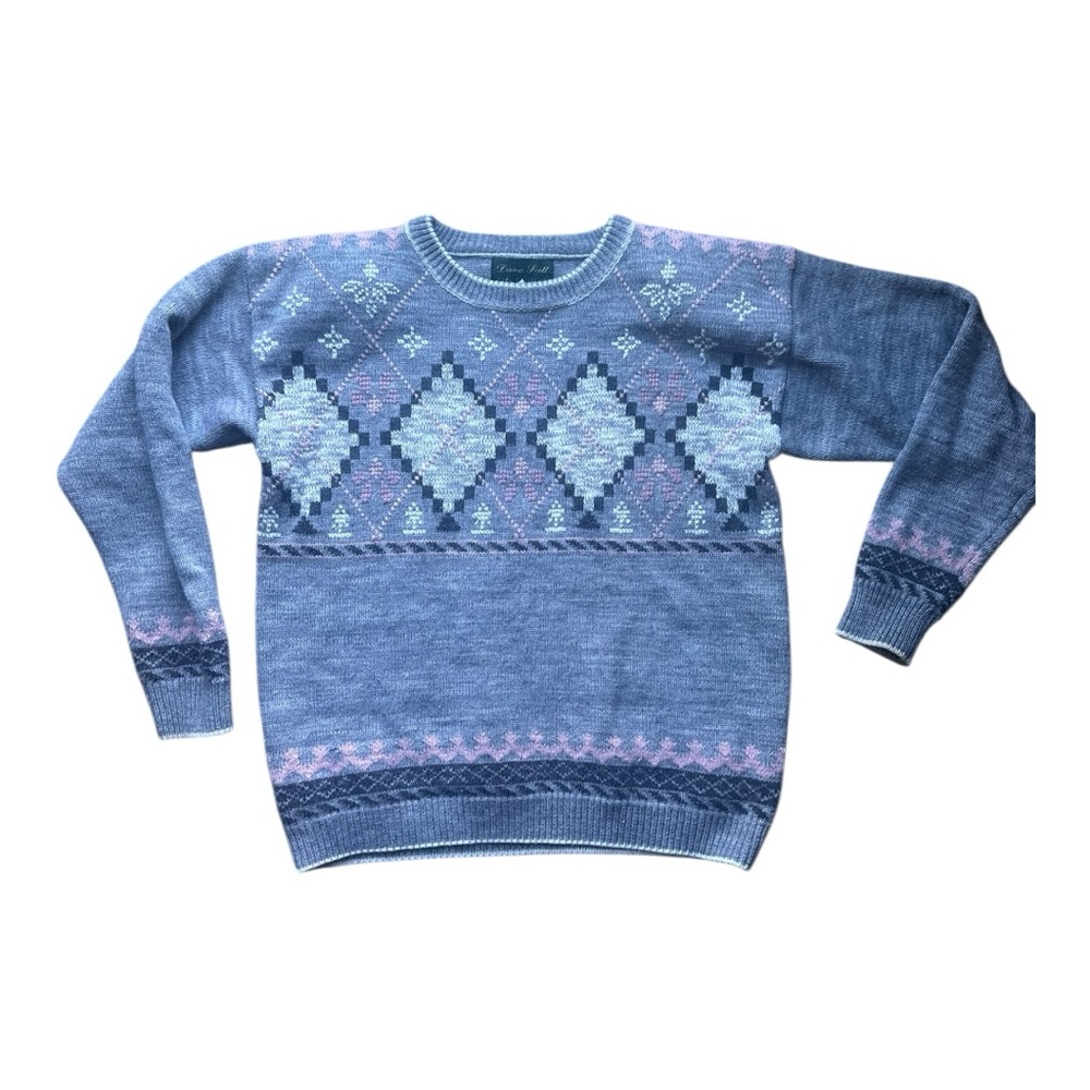 Dana Scott‎ Vintage Women’s Gray Patterned Sweater size small